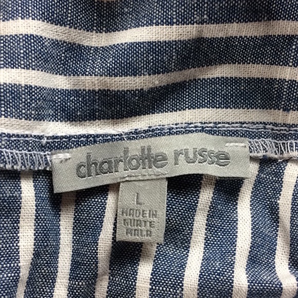 Charlotte Russe Crop Top Striped Zipper sz Large - Picture 5 of 8